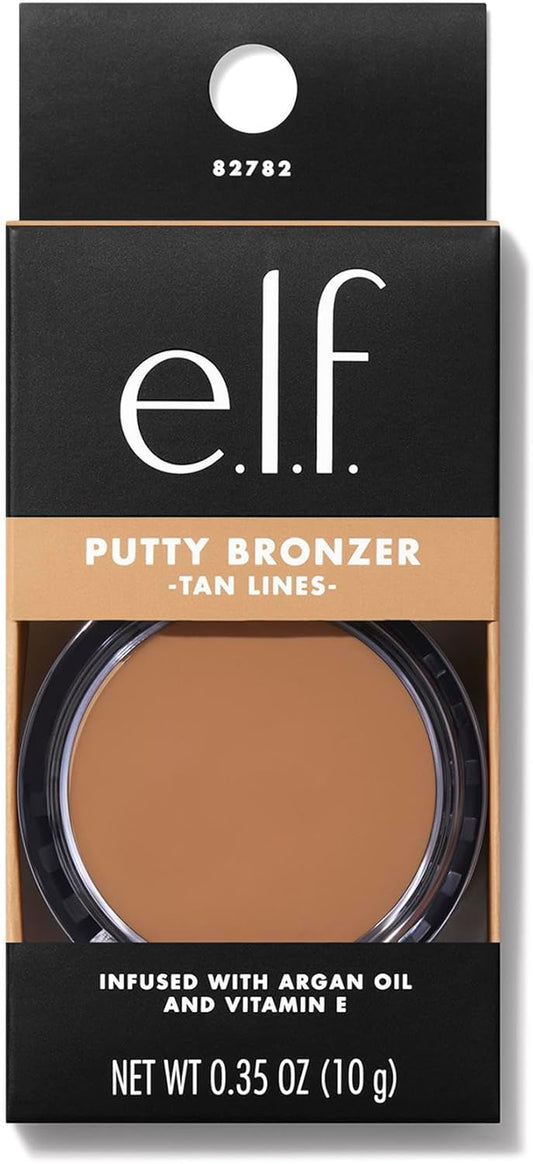 E.L.F. Putty Bronzer, Creamy & Highly Pigmented Formula, Creates A Long-Lasting Bronzed Glow, Infused With Argan Oil & Vitamin E, Bronzed Belle, 0.35 Oz (10G)