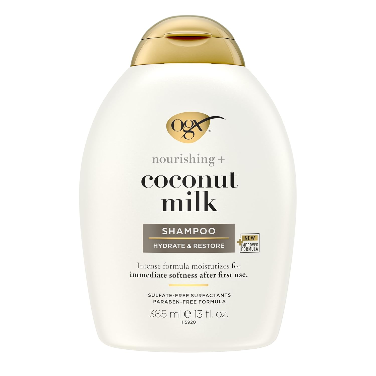 Ogx Nourishing + Coconut Milk Moisturizing Shampoo, Hydrating & Restoring Shampoo Moisturizes For Soft Hair After The First Use, Paraben-Free, Sulfate-Free Surfactants, 13 Fl. Oz