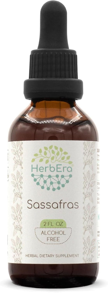 Sassafras B120 Alcohol-Free Herbal Extract Tincture, Concentrated Liquid Drops Natural Sassafras (Sassafras Albidum) Dried Root Bark (4 Fl Oz)