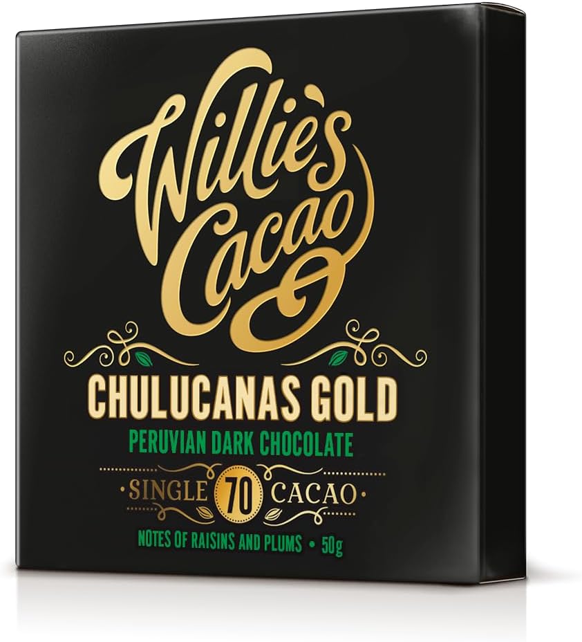 Willie'S Cacao -70% Chulucanas Dark Chocolate Bar - 50G X 12 - Notes Of Raisins And Plums - Single Estate Peruvian Cacao - Vegan Chocolate - Artisan Chocolate - Bean To Bar