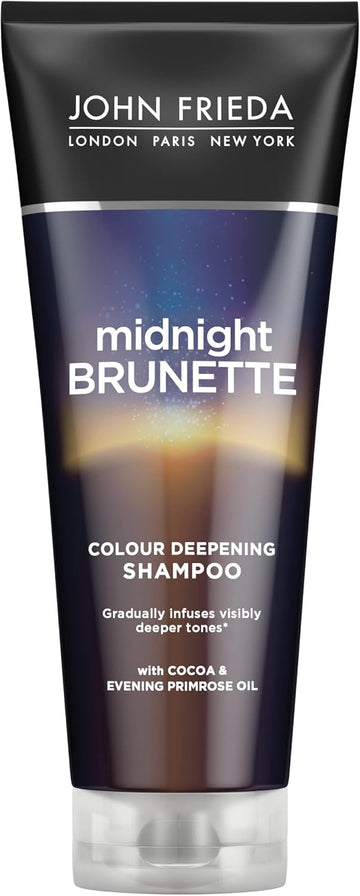 John Frieda Midnight Brunette Colour Deepening Shampoo 250 Ml, Colour-Depositing Shampoo Brown Hair