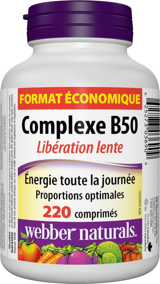 Webber Naturals B50 Complex Time Released, 220 Tablets