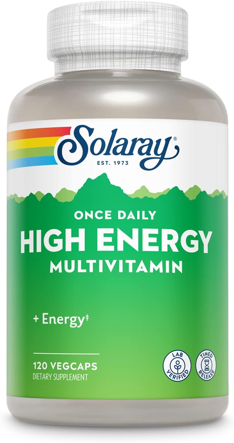 Solaray High Energy Multivitamin | Once Daily, Timed-Release Formula | Whole Food & Herb Base | Non-Gmo