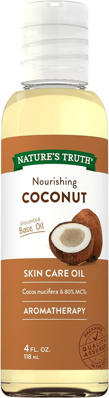 Nature'S Truth Coconut Oil Liquid For Skin | 4 Oz | Unscented Base Oil | Paraben Free