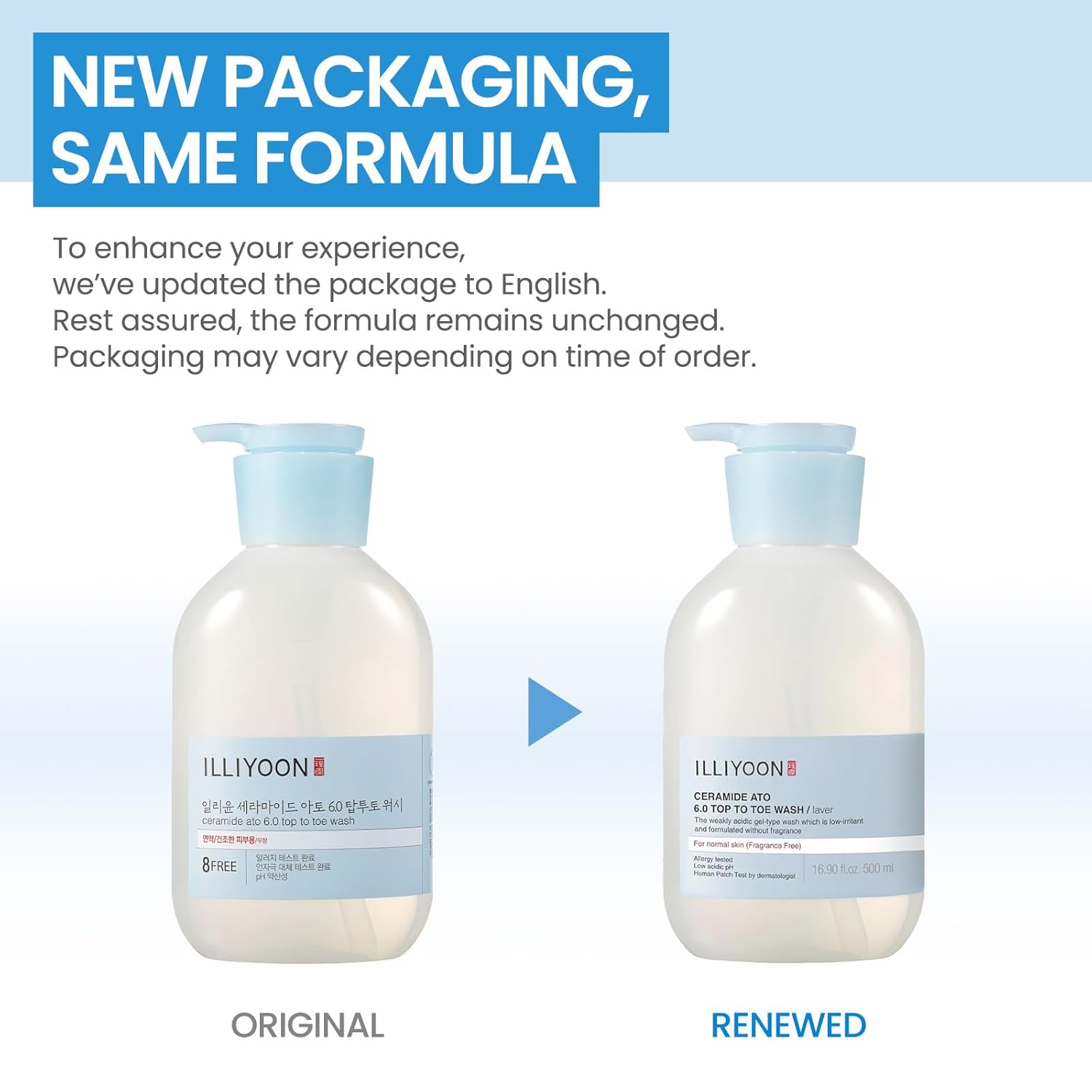 Illiyoon Ceramide Ato 6.0 Top To Toe Wash - Mild Cleanser For Baby Body, 16.9 Fl Oz (500Ml) : Beauty & Personal Care