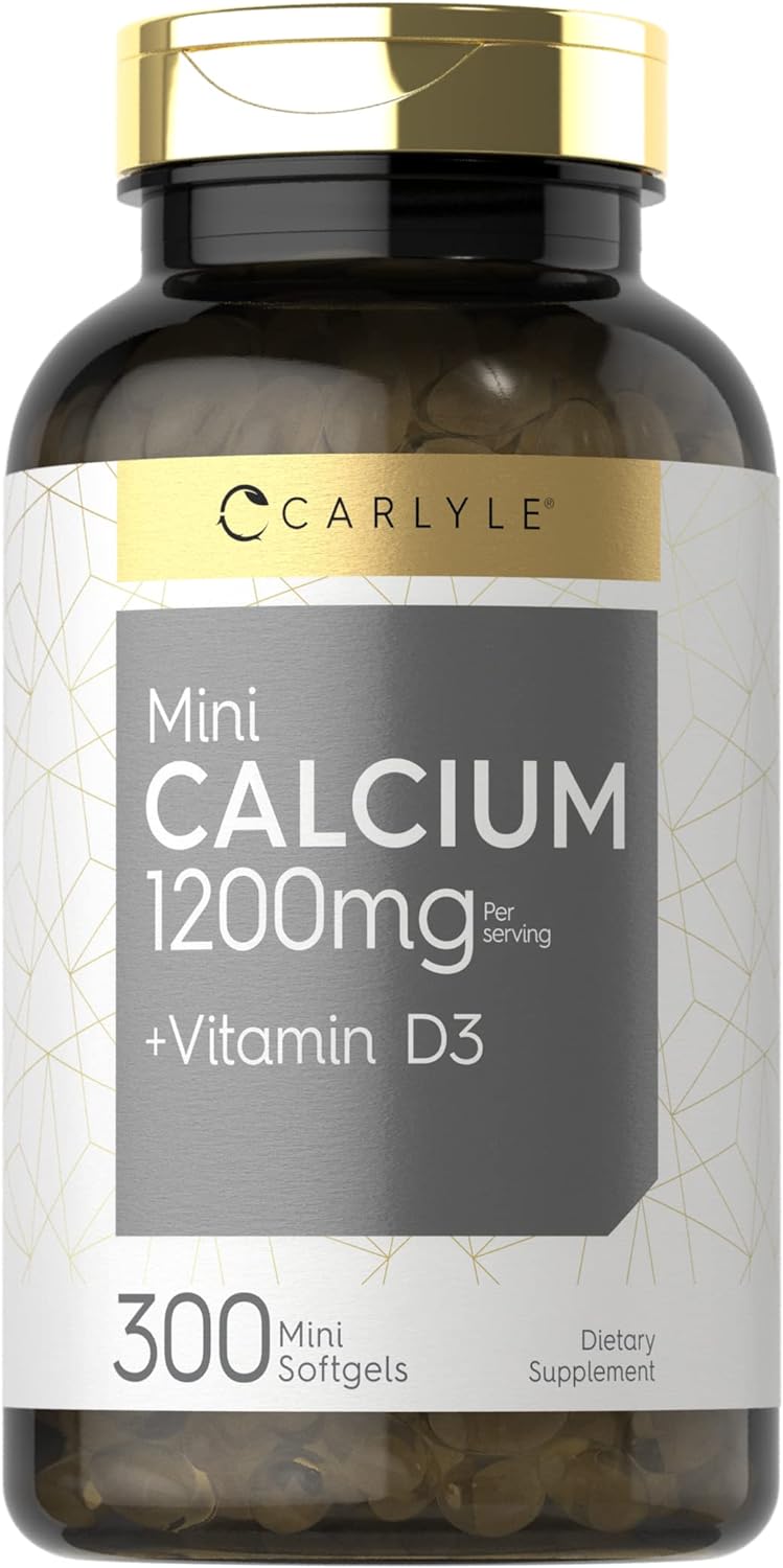 Carlyle Calcium 1200 Mg With Vitamin D3 | 300 Mini Softgels | Non-Gmo And Gluten Free Supplement