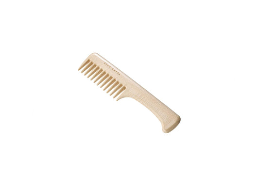 Acca Kappa Natura Coarse Tooth Comb – Beech Wood Handle For Thick And Curly Hair
