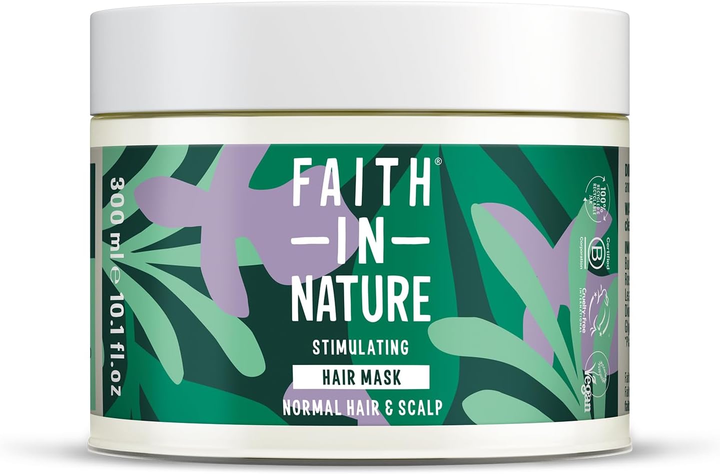 Faith In Nature Rosemary Hair Mask, Stimulating Deep Treatment For Normal Hair & Scalp, Vegan & Cruelty Free, No Sls, Silicones Or Parabens, 300Ml
