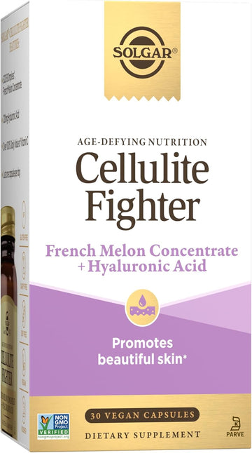 Solgar Cellulite Fighter Age-Defying Nutrition For Women—Promote Beautiful Skin With French Melon Concentrate + Hyaluronic Acid And Vitamin C, Once Daily, Vegan, Dairy, Soy, Gluten Free, 30 Servings