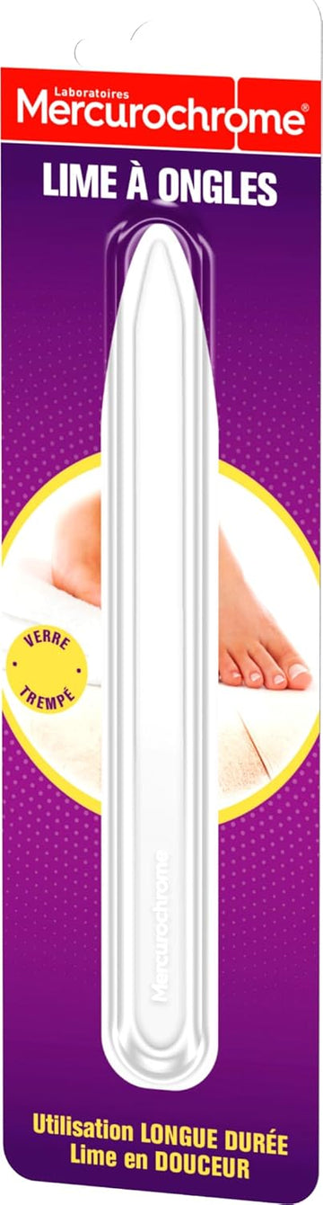 Mercurochrome - Tempered Glass Nail File - 1 Unit - Nail Care - Long Service Life - Washable With Water - Easy To Carry - Transparent
