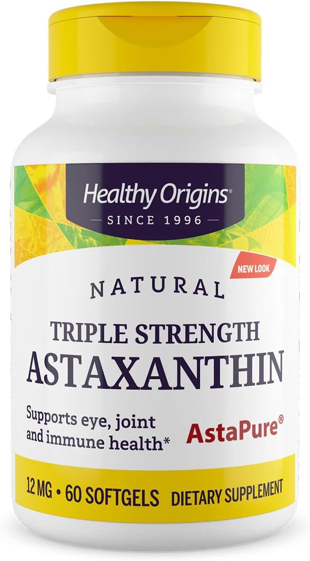 Healthy Origins Astaxanthin 12 Mg (Natural, Astapure, Triple Strength, Non-Gmo, Gluten Free, Eye Support, Joint Support, Immune Support), 150 Softgels