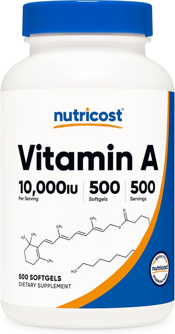 Nutricost Vitamin A 10,000 Iu, 500 Softgel Capsules