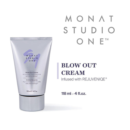 MONAT Studio One Blow Out Cream - Anti Frizz Hair Care/Hair Cream Helps Smooth and Soften Hair While Using Heat Hair Styling Products. Thermal/Heat Protectant For Hair - Net Wt. 118 ml / 4 fl. oz