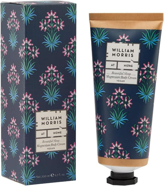 William Morris At Home Body Cream 200Ml, Magnesium, Skin Softening, Fragrance With Calming Essential Oils, Travel Size, Vegan And Cruelty Friendly, Beauty Gift For Her