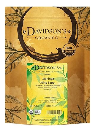 Davidson'S Organics, Moringa Mint Sage, Loose Leaf Tea, 16-Ounce Bag