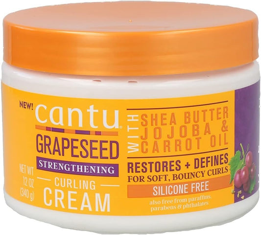Cantu Grapeseed Curling Cream 12 Ounce Jar (Pack Of 2)