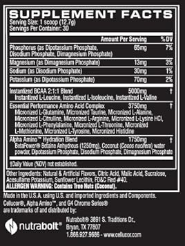 Cellucor Alpha Amino Eaa & Bcaa Powder | Branched Chain Essential Amino Acids + Electrolytes | Fruit Punch | 30 Servings