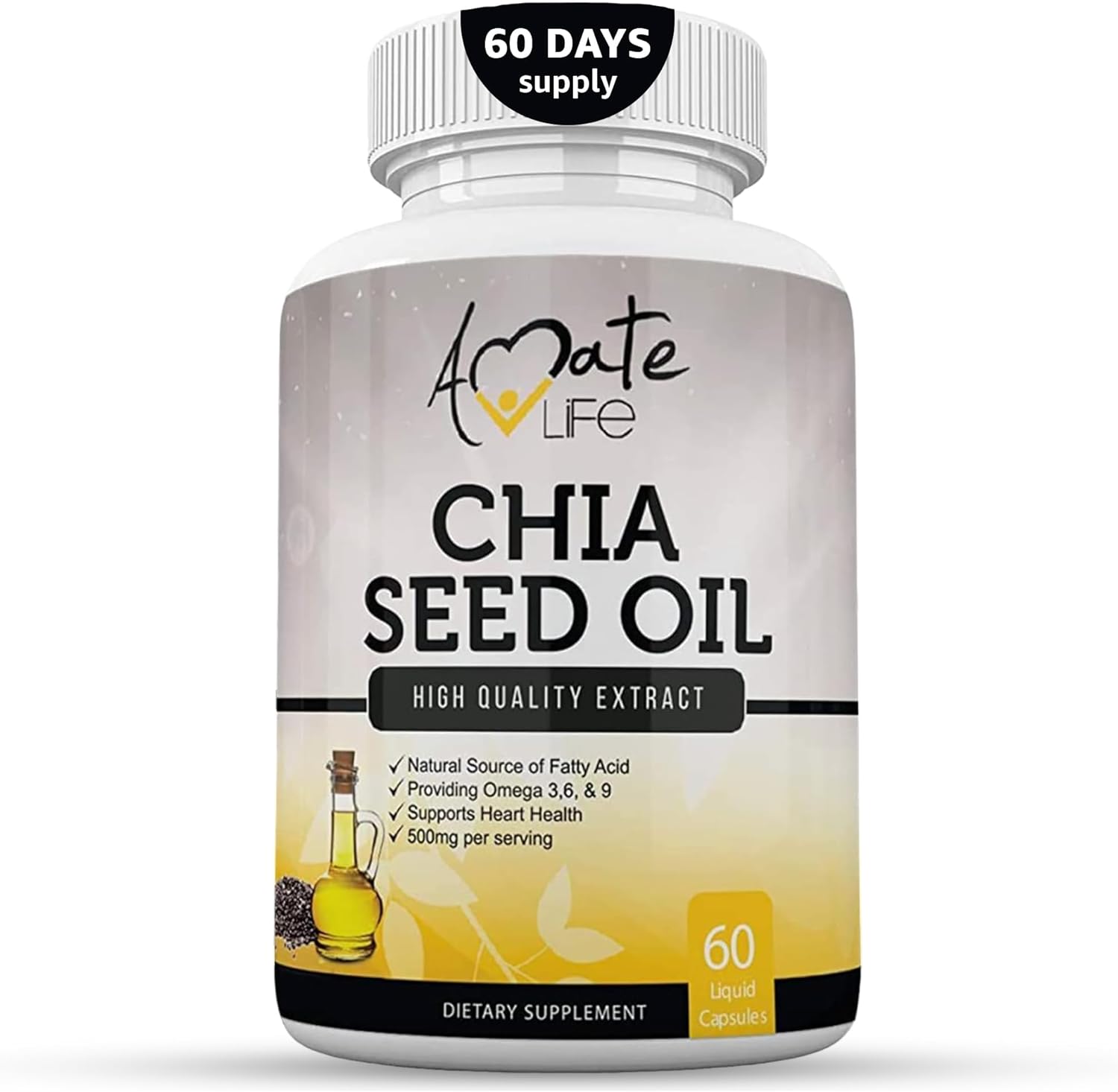 Amate Life Chia Seed Oil Capsules from Salvia Hispanica ? Immune Suppo