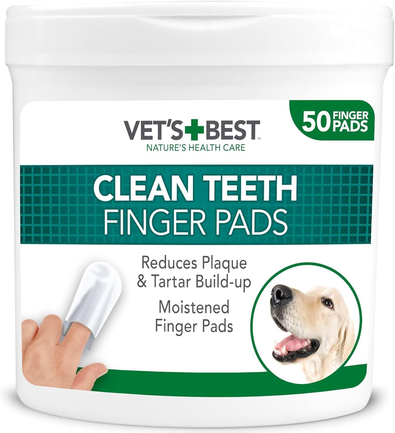 Vet'S Best Dental Care Finger Wipes | Reduces Plaque & Freshens Breath | Teeth Cleaning Finger Wipes For Dogs & Cats | 50 Disposable Wipes80360-6P