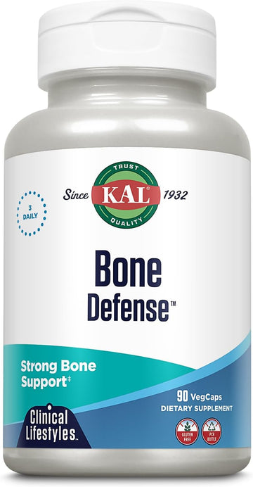 Kal Bone Defense | Healthy Bone Strength And Density Supplement | Calcium, Vitamin D3 And K2, Magnesium | 90Ct, 30 Serv