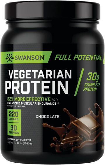 Swanson Full Potential Vegetarian Protein - Chocolate Flavor, Plant-Ba