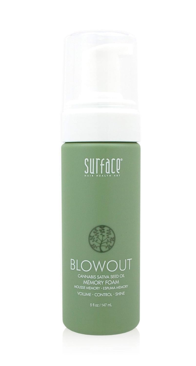 Surface Hair Blowout Memory Foam Hair Mousse For Men And Women, 5 Fl Oz - Lightweight Volume Mousses And Hair Protectant With Babassu Oil - Premium Blowout Products For Hair