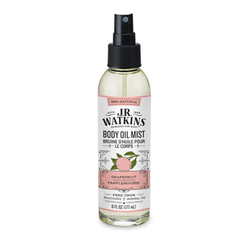 J.R. Watkins Natural Hydrating Body Oil Mist, Moisturizing Body Oil Spray For Glowing Skin, Usa Made And Cruelty Free, Grapefruit, 6 Fl Oz, Single