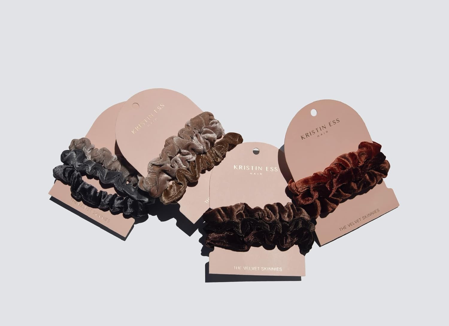 Kristin Ess Velvet Skinnies Scrunchie Set for Women - No Crease Scrunchies + Gentle Hair Ties For All Hair Types - Ponytail Holders, Elastic Hair Ties - Blonde 3 pack : Beauty & Personal Care