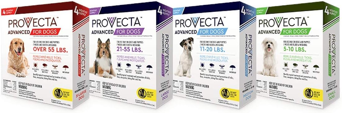 Provecta 4 Doses Advanced for Dogs, X-Large/Over 55 lb, Red (063339) : Pet Supplies