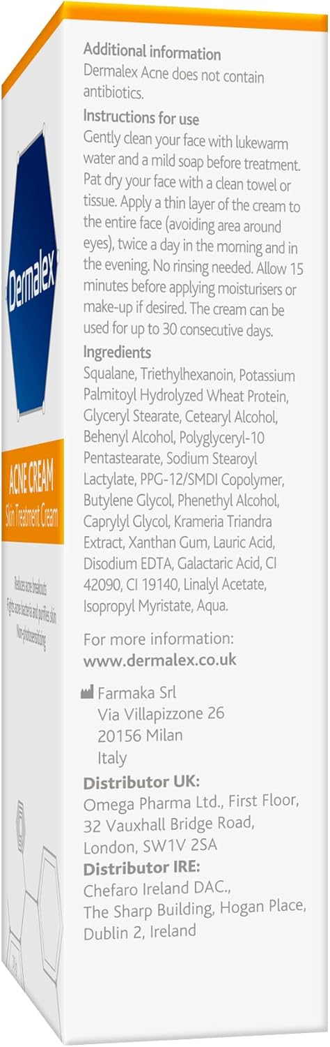 Dermalex Acne Treatment Cream – Clinically Proven To Treat Mild To Moderate Acne Symptoms – 30 G (Pack Of 2)