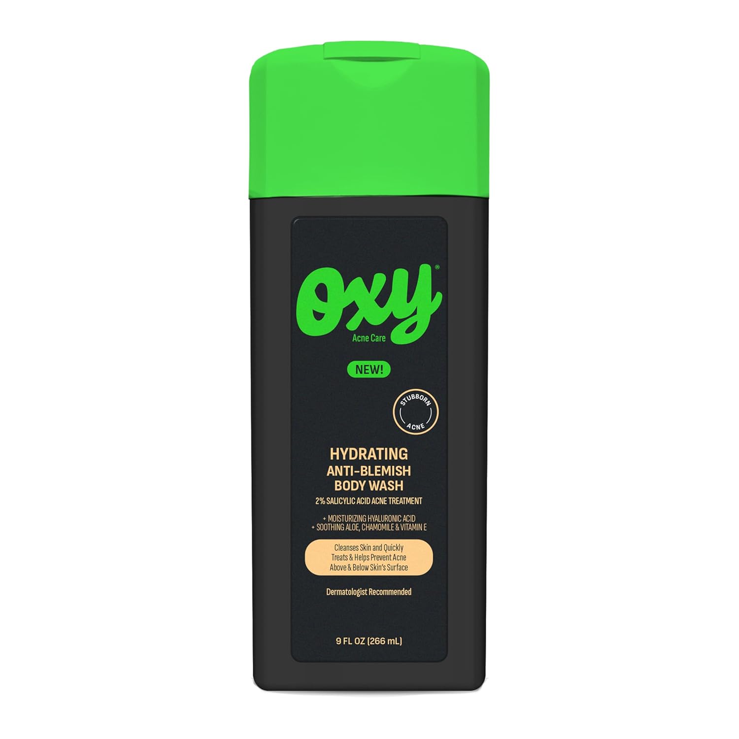 Oxy Stubborn Acne Anti-Blemish Body Wash For Teens, 2% Salicylic Acid, Hydrating Face & Body Wash Clears & Prevents Breakouts, Fast-Acting Acne Treatment, Dermatologist Recommended, 9 Fl Oz