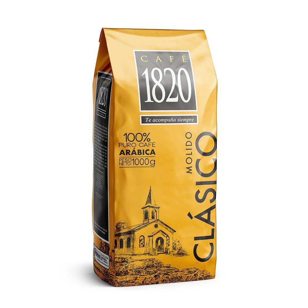 Café 1820 Classic, Premium Costa Rican Ground Coffee, 100% Arabica, Dark Roast, High Altitude Blend With Aroma & Fruity Notes, 32 Oz