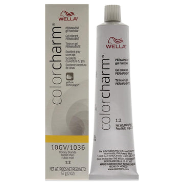 Colorcharm Permanent Gel, Hair Color For Gray Coverage, 10Gv Honey Blonde