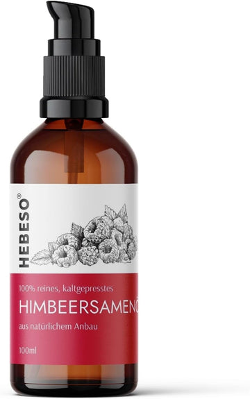 Hebeso - Raspberry Seed Oil 100% - Cold-Pressed 100Ml - Anti-Aging, Nourishing, Rich In Vitamins A/E, Efas - Treats Wrinkles, Fine Lines, Dry Skin - Face Care