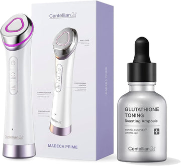 Centellian 24 Madeca Prime Facial Toning Device 3-In-1 Microcurrent + Glutathione Toning Boosting Ampoule (1.01Fl Oz) Better Absorption, Even Skin Tone With Glutathione & Niacinamide, Korean Skincare