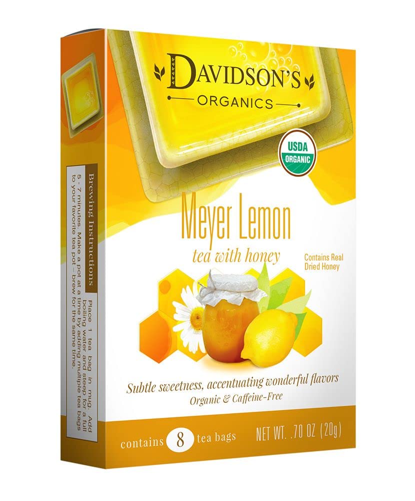 Davidson'S Organics, Meyer Lemon, 8-Count Tea Bags, Pack Of 12