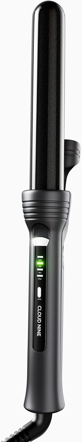 Cloud Nine The Curling Wand Hair Curler Starlight Collection Grey | Styling Tool Variable Temperature Control 125°C To 175°C Range Of Hair Types Shiny Healthy Results | Ceramic Barrel Pivoting Cord