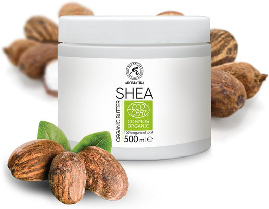 Shea Butter Bio 500G - Unrefined - 100% Pure & Natural - Butyrospermum Parkii Butter - Shea Butter For Beauty Care - Moisturiser For Hair - Skin - Lips - Face - Body - Good For Beauty - Massage