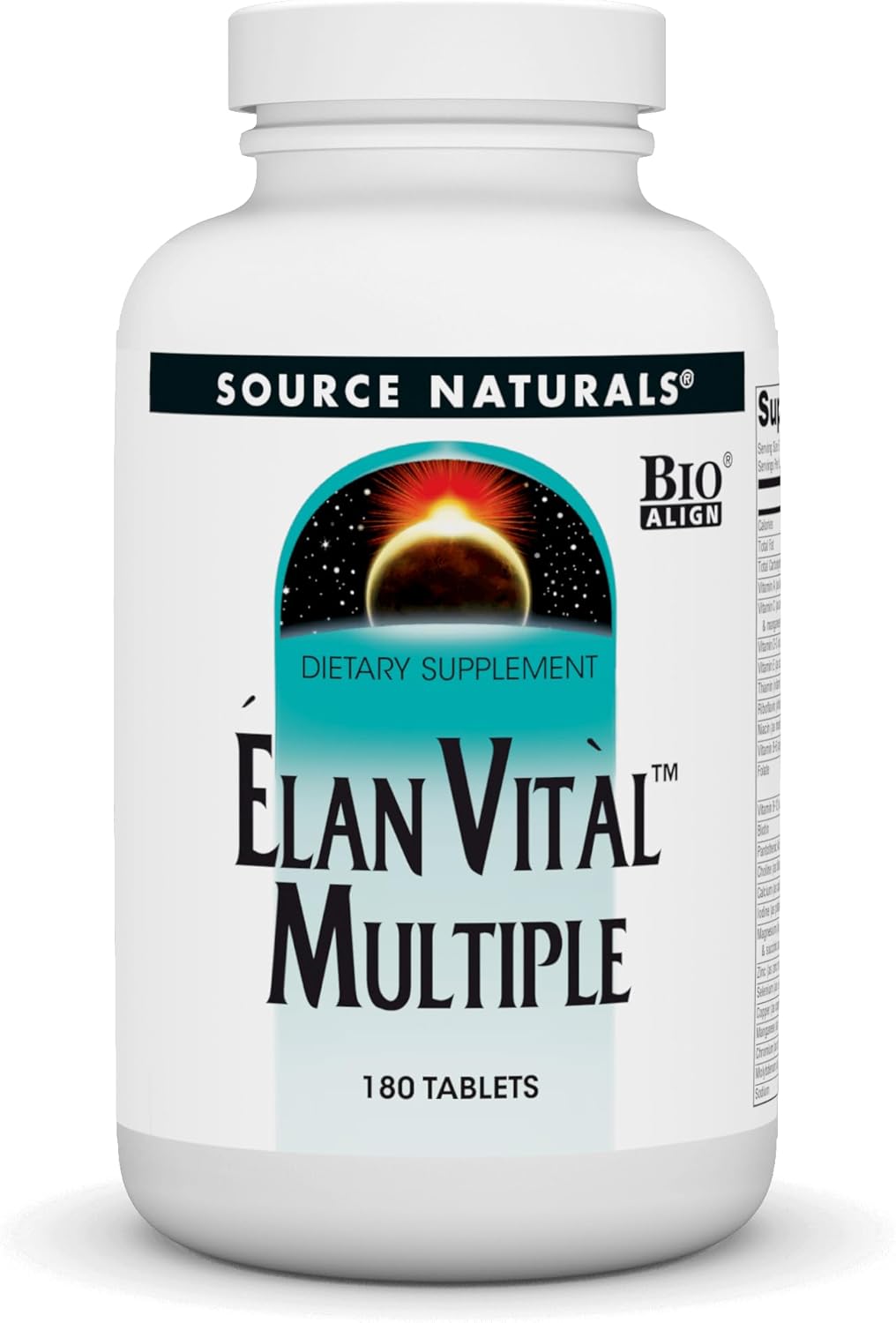 Source Naturals Elan Vital Multiple - Supports Brain, Heart, Liver, Immune, Energy Boost - 180 Tablets