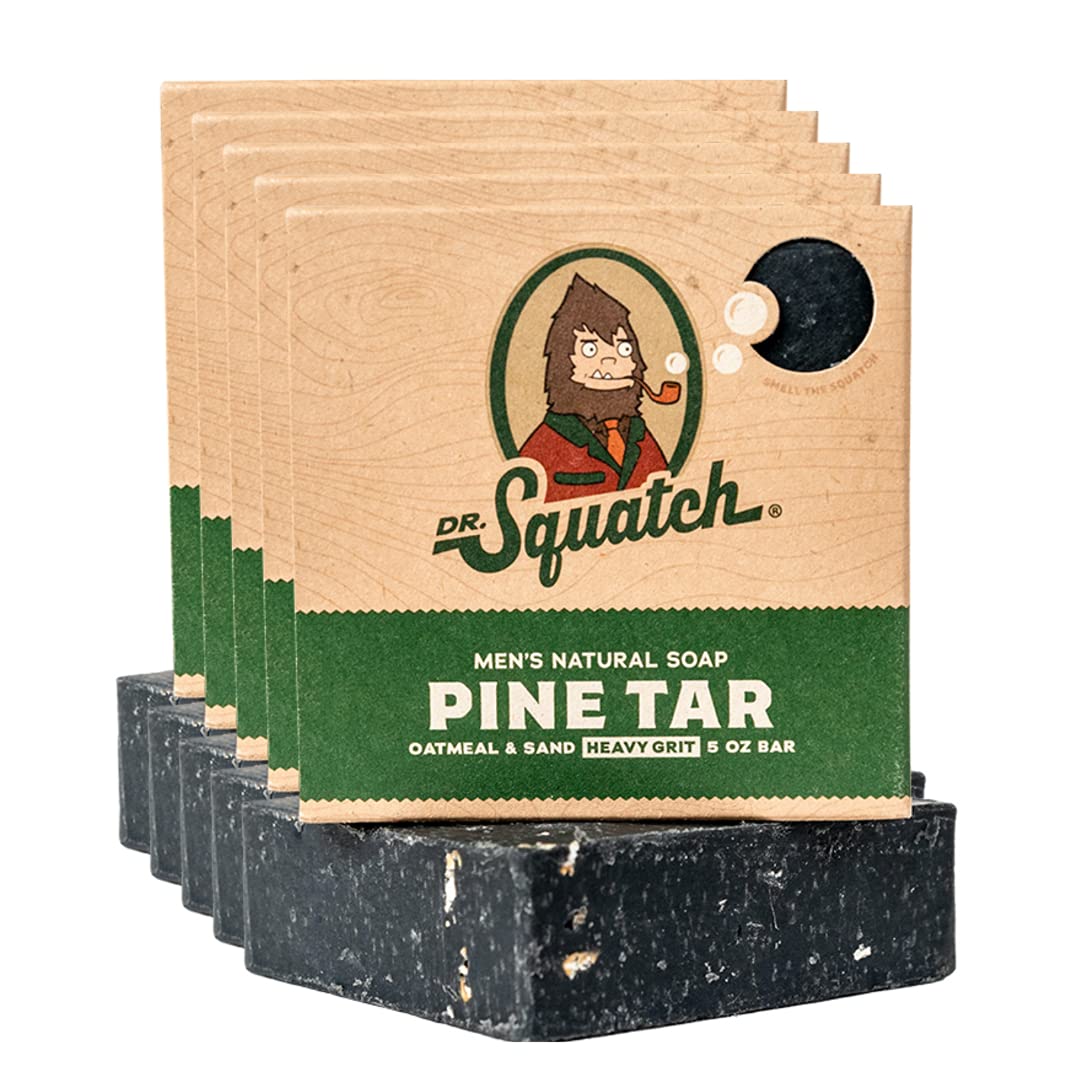 Dr. Squatch Natural Bar Soap For Men - Cold Process Soap With No Harsh Chemicals - Bay Rum (5 Oz, 5-Pack)