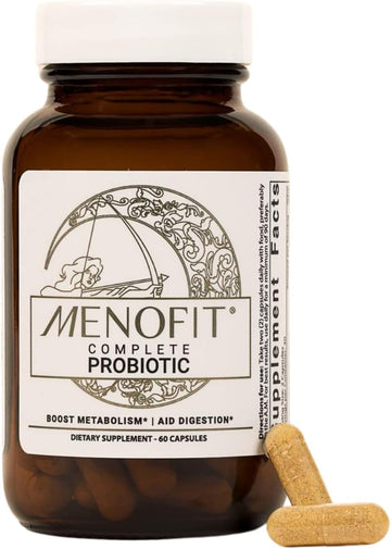 MENOLABS MenoFit - Menopause Supplements for Women - Menopause + Perimenopause Relief for Hot Flashes and Hormone Support with Probiotics - 60 Herbal Capsules