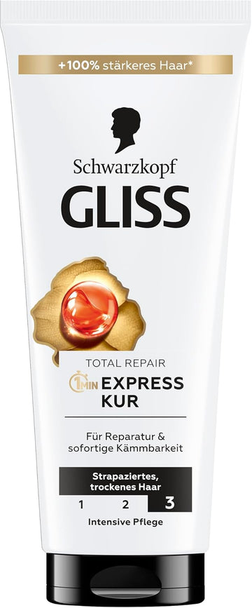 Gliss Kur Schwarzkopf Total Repair 1-Minute Intensive Hair Treatment 200 Ml