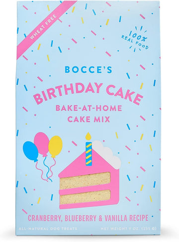 Bocce’S Bakery All-Natural, Bake At Home Dog Treat, Birthday Cake Mix, Wheat-Free, Limited-Ingredient, Made In The Usa, 9 Oz Box