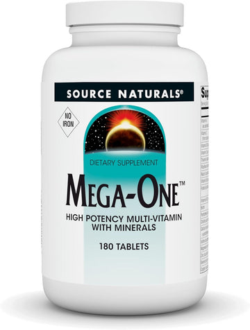 Source Naturals Mega-One Muti-Vitamin With Minerals, No Iron - 180 Tablets