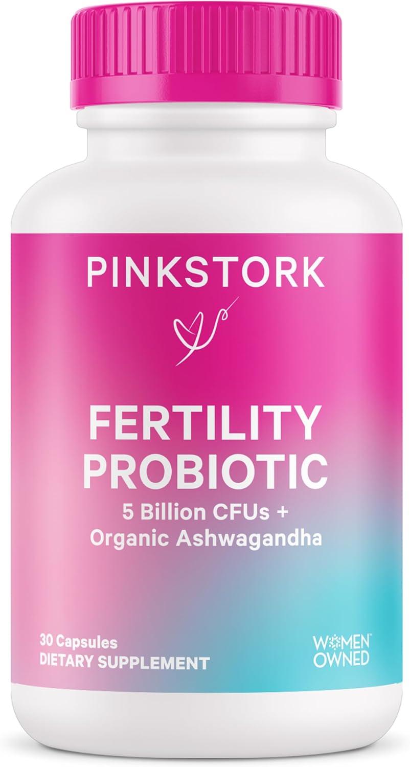 Pink Stork Fertility Support Probiotics For Women With Ashwagandha For Vaginal Health, Conception, Ph Balance, Hormone Balance, And Gut Flora, Fertility Supplements For Women, 30 Capsules