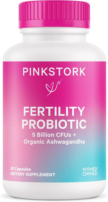 Pink Stork Fertility Support Probiotics For Women With Ashwagandha For Vaginal Health, Conception, Ph Balance, Hormone Balance, And Gut Flora, Fertility Supplements For Women, 30 Capsules