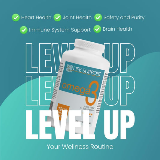 Life Support Omega 3: Enteric Coated. High Absorption. No Fishy Aftertaste. High EPA and DHA Omega 3 Essential Fatty Acids Support Heart, Brain, Joints and Immune System. Easy To Swallow (150 Count)