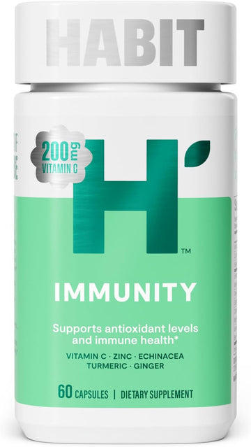 Habit Immunity Supplement (60 Capsules) - New Look, Echinacea, Elderberry, Turmeric, Zinc Blend To Support Immune Health And Antioxidant Levels, Vegan, Non-Gmo (1 Pack)