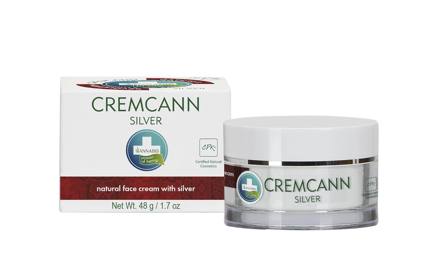 Cremcann Silver All-Natural Anti-Acne Moisturizing Face Cream For Sensitive Skin With Organic Hemp And Silver Citrate