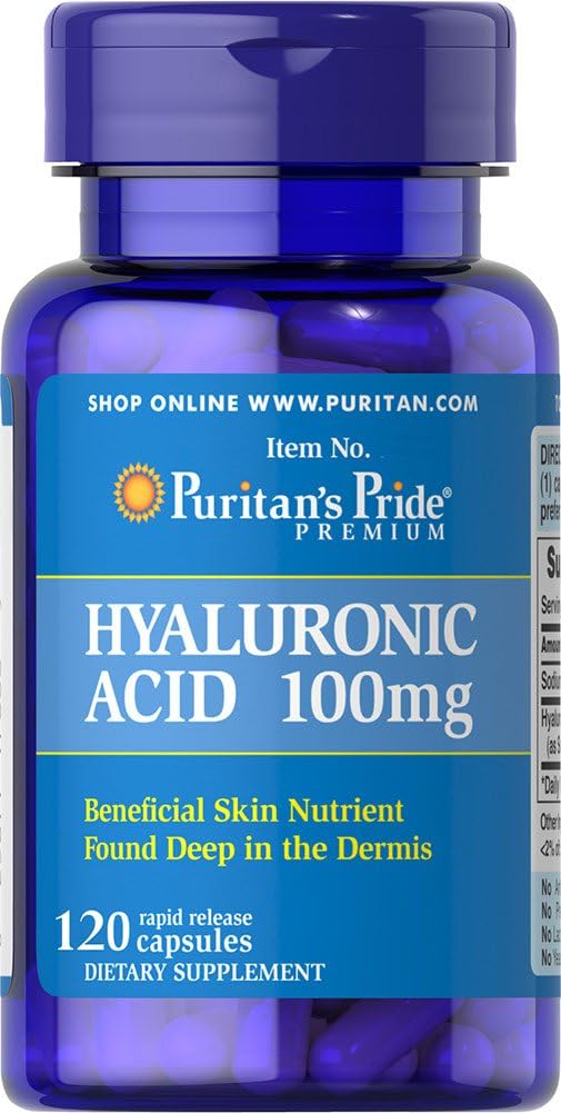 Puritan's Pride Hyaluronic Acid 100 Mg-120 Capsules, 120 Count : Health & Household